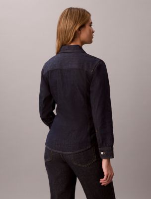 Женская рубашка Calvin Klein Denim Trucker, цвет: Индиго — фото 5