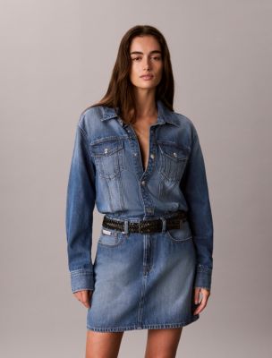 Женские платья Calvin Klein Denim Mini Trucker Dress — фото 6