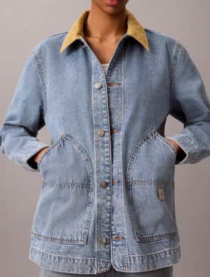 Женские куртки Calvin Klein Contrast Collar Chore Coat — фото 6
