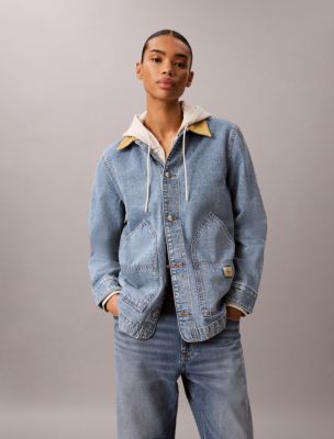 Contrast Collar Chore Coat, Tinted Apollo
