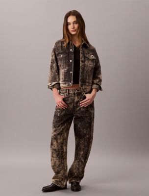 Женская куртка Calvin Klein 90s Trucker, цвет: Чёрный табачный — фото 2