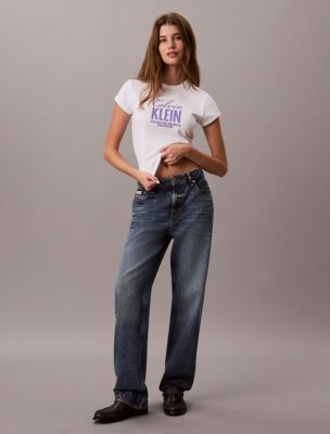Женская футболка Calvin Klein Slim Bold Logo, цвет: Яркий белый — фото 2