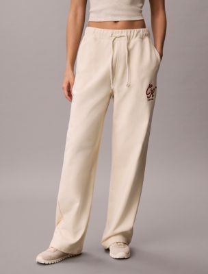 Женские брюки Calvin Klein Terry Script Logo Graphic Sweatpants, цвет: Turtledove — фото 2