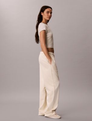 Женские брюки Calvin Klein Terry Script Logo Graphic Sweatpants, цвет: Turtledove — фото 5