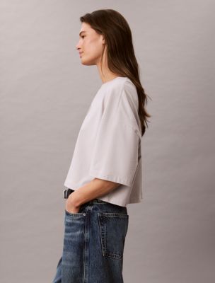 Женские футболки Calvin Klein Boxy Varsity Logo Cropped Tee — фото 4