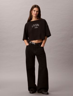 Boxy Varsity Logo Cropped Tee - thumbnail 4