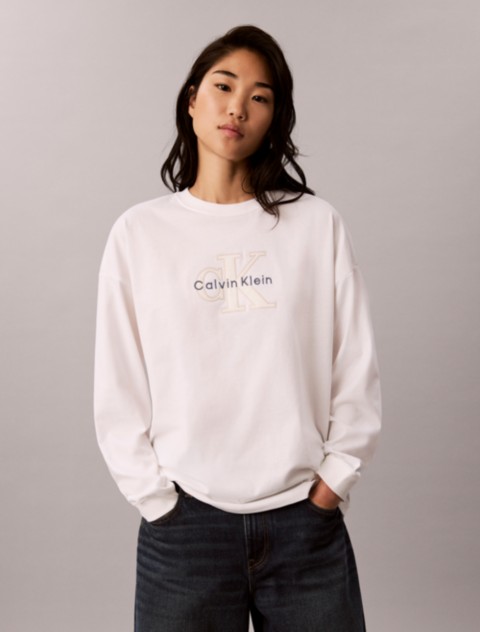Женские футболки Calvin Klein Denim Applique Monologo Tee