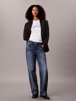 Женская футболка Calvin Klein Boxy свободного кроя с логотипом-надписью, цвет: Яркий белый — фото 2