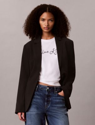 Женская футболка Calvin Klein Boxy свободного кроя с логотипом-надписью, цвет: Яркий белый — фото 6
