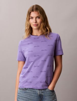 Allover Logo Classic Tee, Grape Mist Aop