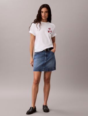 Женские футболки Calvin Klein Hearts Print Boxy Tee — фото 3