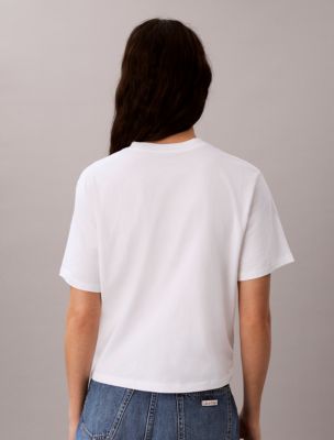 Женские футболки Calvin Klein Hearts Print Boxy Tee — фото 4