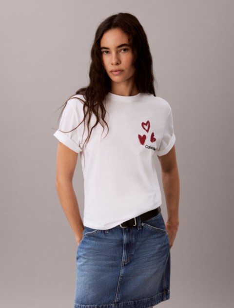 Женские футболки Calvin Klein Hearts Print Boxy Tee