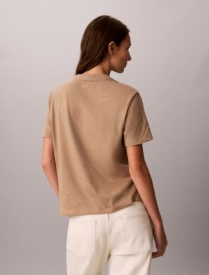 Женская футболка Calvin Klein Embroidered Script Logo, цвет: Amphora — фото 3