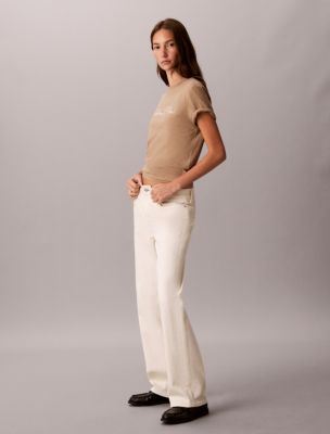 Женская футболка Calvin Klein Embroidered Script Logo, цвет: Amphora — фото 4