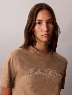 Embroidered Script Logo Tee, Amphora