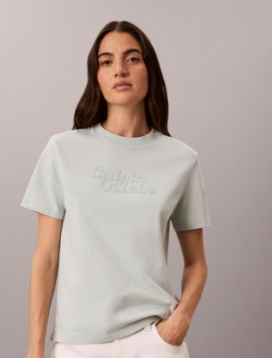 Женские футболки Calvin Klein Embossed Calvin Klein Logo Tee — фото 4