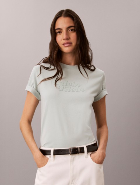 Женские футболки Calvin Klein Embossed Calvin Klein Logo Tee