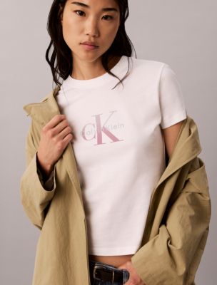 Женские футболки Calvin Klein Slim Gradient Monologo Tee — фото 3