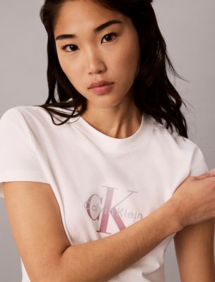 Женские футболки Calvin Klein Slim Gradient Monologo Tee — фото 5