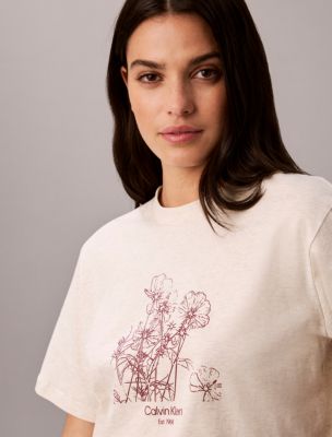 Женские футболки Calvin Klein Flower Print Boxy Tee — фото 3