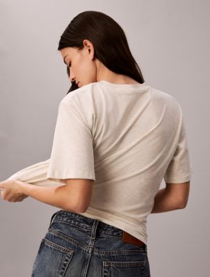 Женские футболки Calvin Klein Flower Print Boxy Tee — фото 4