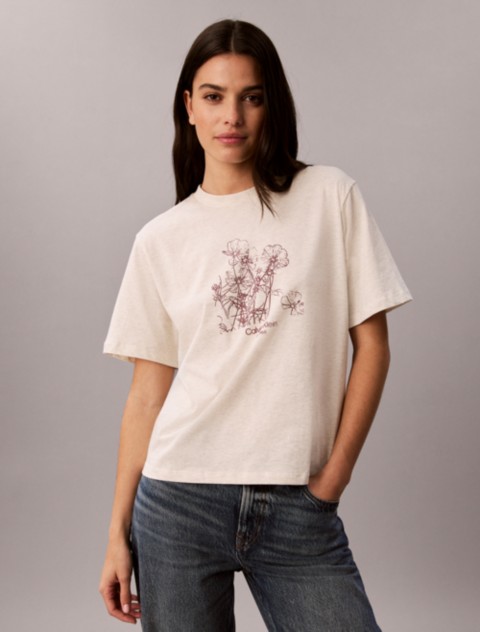 Женские футболки Calvin Klein Flower Print Boxy Tee