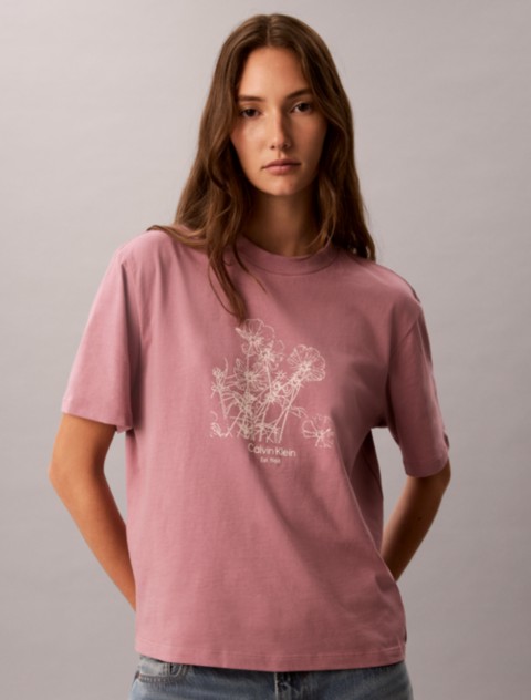 Женские футболки Calvin Klein Flower Print Boxy Tee