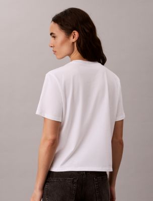 Женские футболки Calvin Klein Crest Logo Boxy Tee — фото 4