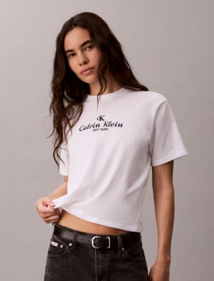 Женские футболки Calvin Klein Crest Logo Boxy Tee — фото 5