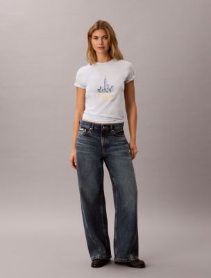 Slim Cityscape Embossed Logo Tee - thumbnail 4