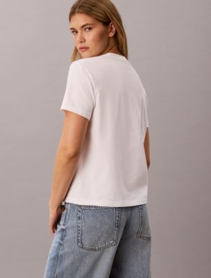 Женские футболки Calvin Klein Slim Cityscape Embossed Logo Tee — фото 4