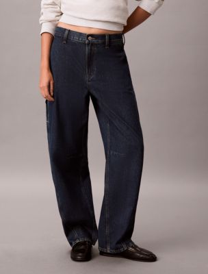 Женские джинсы Calvin Klein Curved Relaxed Barrel, цвет: Сумеречный — фото 6