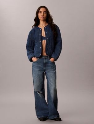 Женская куртка Calvin Klein Emblem Logo Cotton Quilted Liner, цвет: Индиго — фото 2