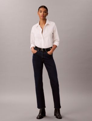 High Rise Straight Jeans, Ck Classic Rinse