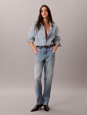 High Rise Straight Jeans, Maverick Blue