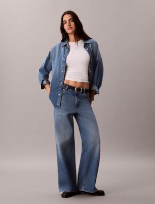 Ultra High Rise Wide Leg Jeans, Tinted Sterling