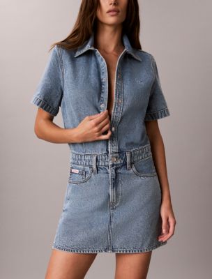 Женские платья Calvin Klein Denim Trucker Short Sleeve Mini Dress — фото 6