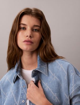 Женские топы Calvin Klein Monogram Logo Overshirt — фото 3