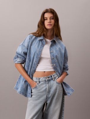 Женские топы Calvin Klein Monogram Logo Overshirt — фото 6