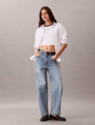 Seamed Barrel Jeans, Light Range