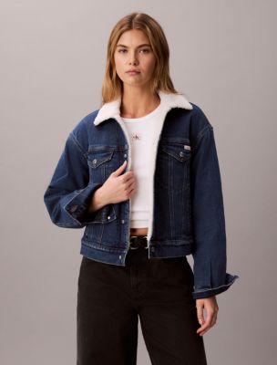 Женская куртка Calvin Klein Denim Sherpa, цвет: Dark Horizon — фото 3