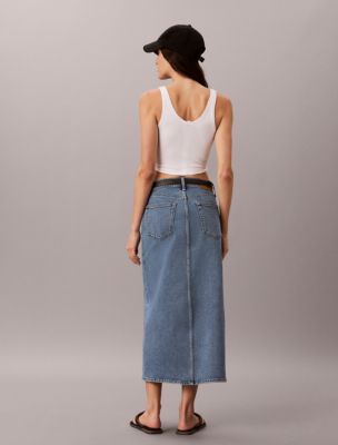 Женская юбка Calvin Klein Denim Maxi, цвет: Worn Dust — фото 4
