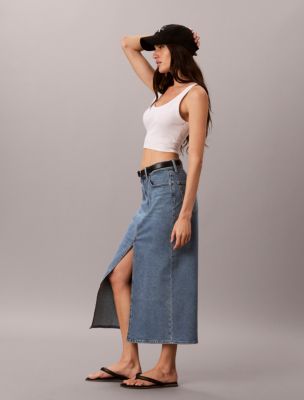 Женская юбка Calvin Klein Denim Maxi, цвет: Worn Dust — фото 6