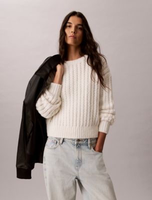 Pointelle Stitch Sweater, Tofu