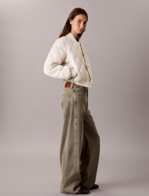 Женская куртка Calvin Klein Quilted Satin Bomber, цвет: Turtledove — фото 2
