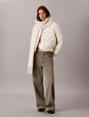 Женская куртка Calvin Klein Quilted Satin Bomber, цвет: Turtledove — фото 4