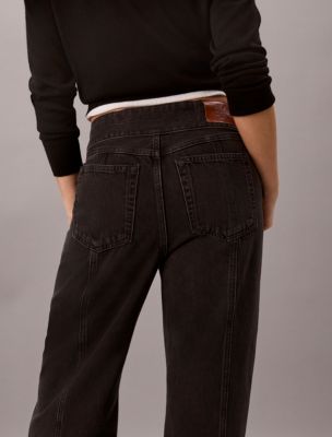 Женские джинсы Calvin Klein Seamed Wide Leg, цвет: Полуночный чёрный — фото 4