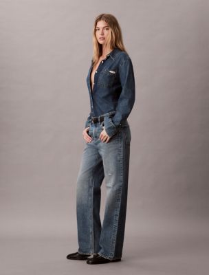 Женские джинсы Calvin Klein 90s Straight, цвет: Синий — фото 3
