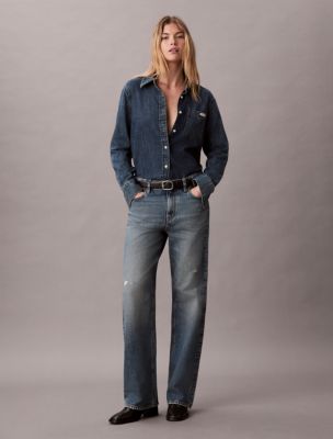 90s Straight Jeans, Tinted Aspen Blue